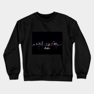 Boston Skyline at night Crewneck Sweatshirt